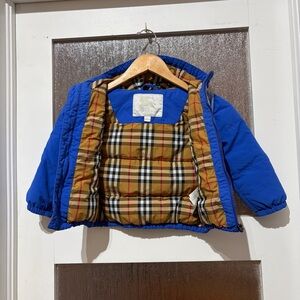 Burberry Kids Blue Puffer Jacket 3Y